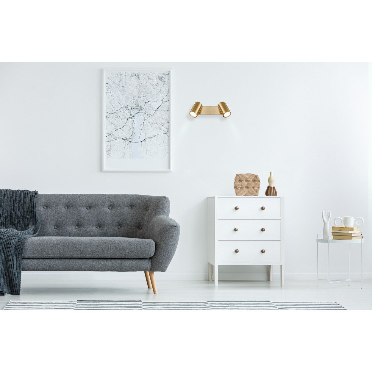 Spot métal couleur or brossé, 2x GU10 - 5