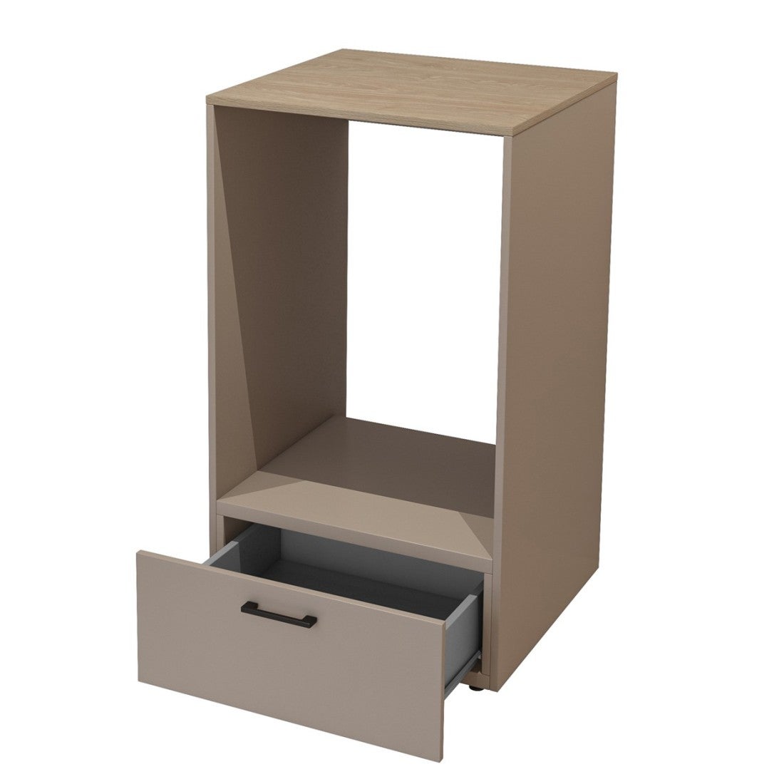 Conjunto de muebles de almacenamiento para lavadora colección WASHING – Mueble bajo y mueble alto – Topo y roble - 7