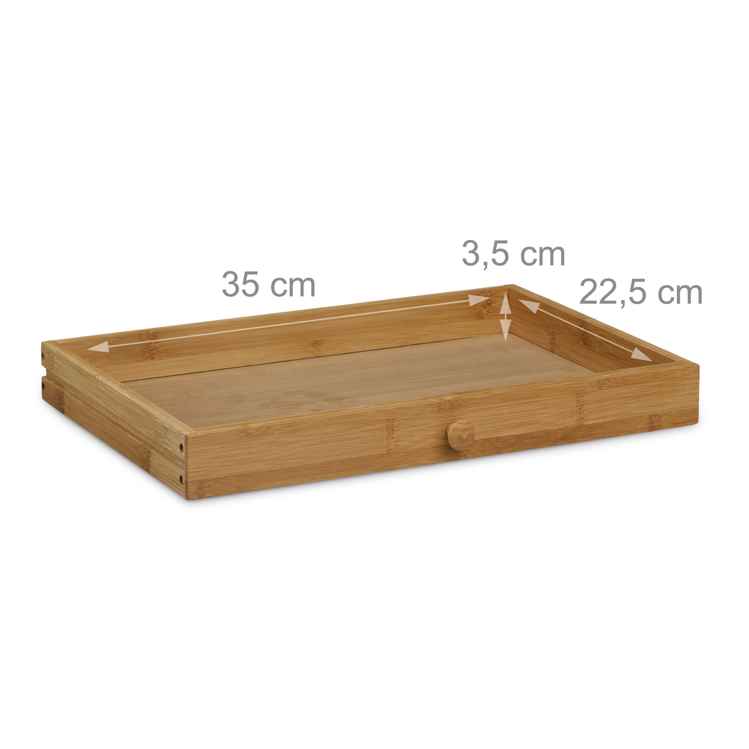 Panera, Bambú, Con cajón, Impermeable, Tapa deslizante, Madera, Marrón, 21 x 40,5 x 28 cm, Relaxdays - 5