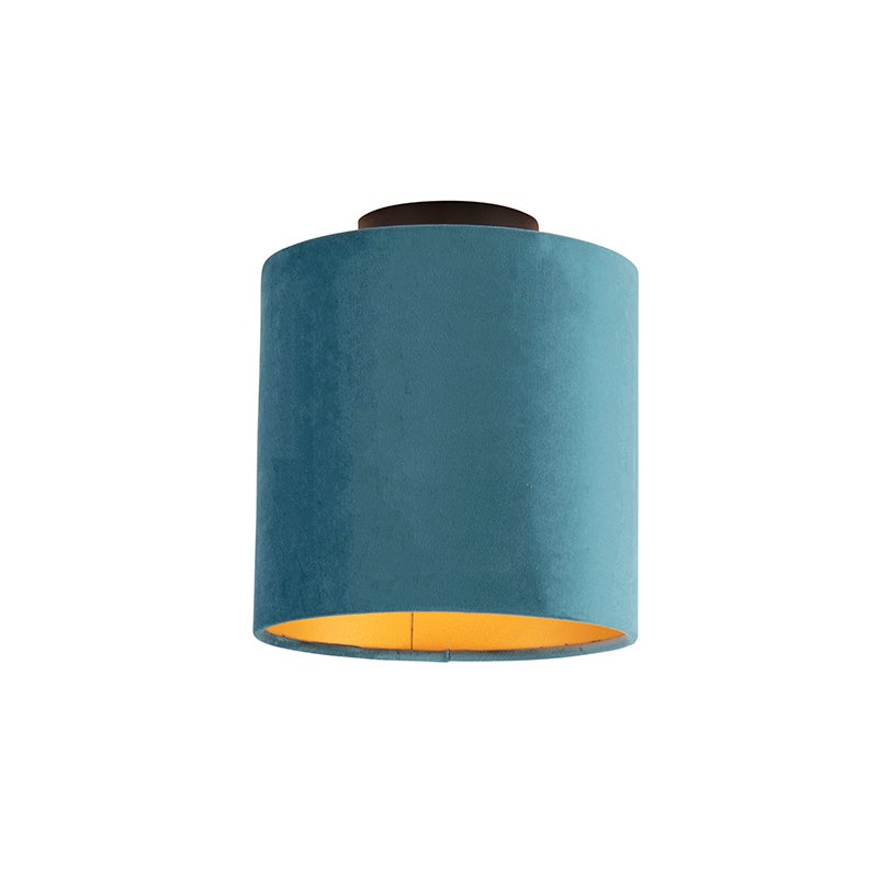 Qazqa classic-antique plafon - Combi - niebieski, okrągły, max. 60w, kompatybilny z żarówką LED, e27, 20cm oświetlenie