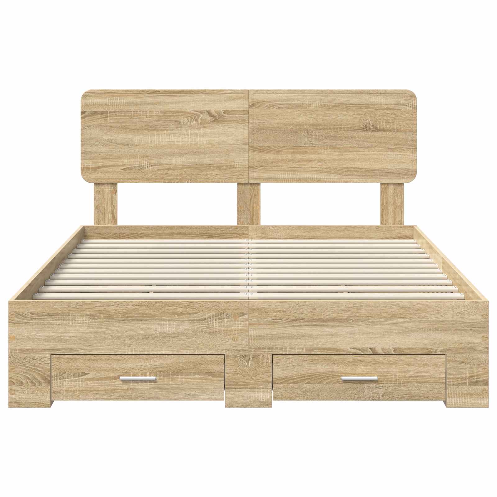 Cadre de lit chêne 150 x 200 cm en panneau de bois - 8
