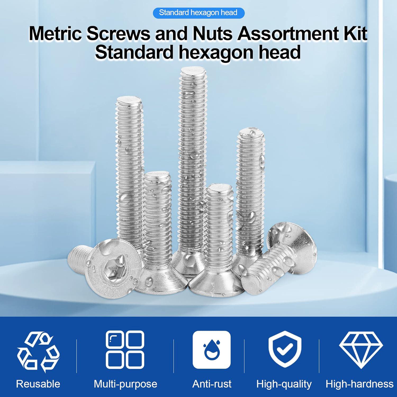 Set 160 Pezzi Viti E Dadi M6 Acciaio Inox | Testa Cilindrica E Svasata | Per Fai Da Te E Riparazioni - Foto 11