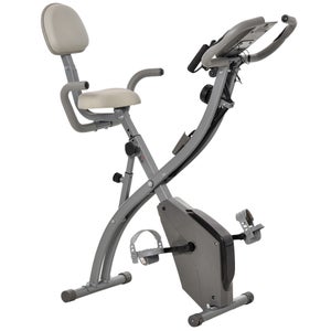 Vélo d'appartement pliable pour adulte, 8 niveaux magnétiques, capteur cardiaque, LCD, selle réglable, acier, home trainer, gris et argenté | Leroy Merlin