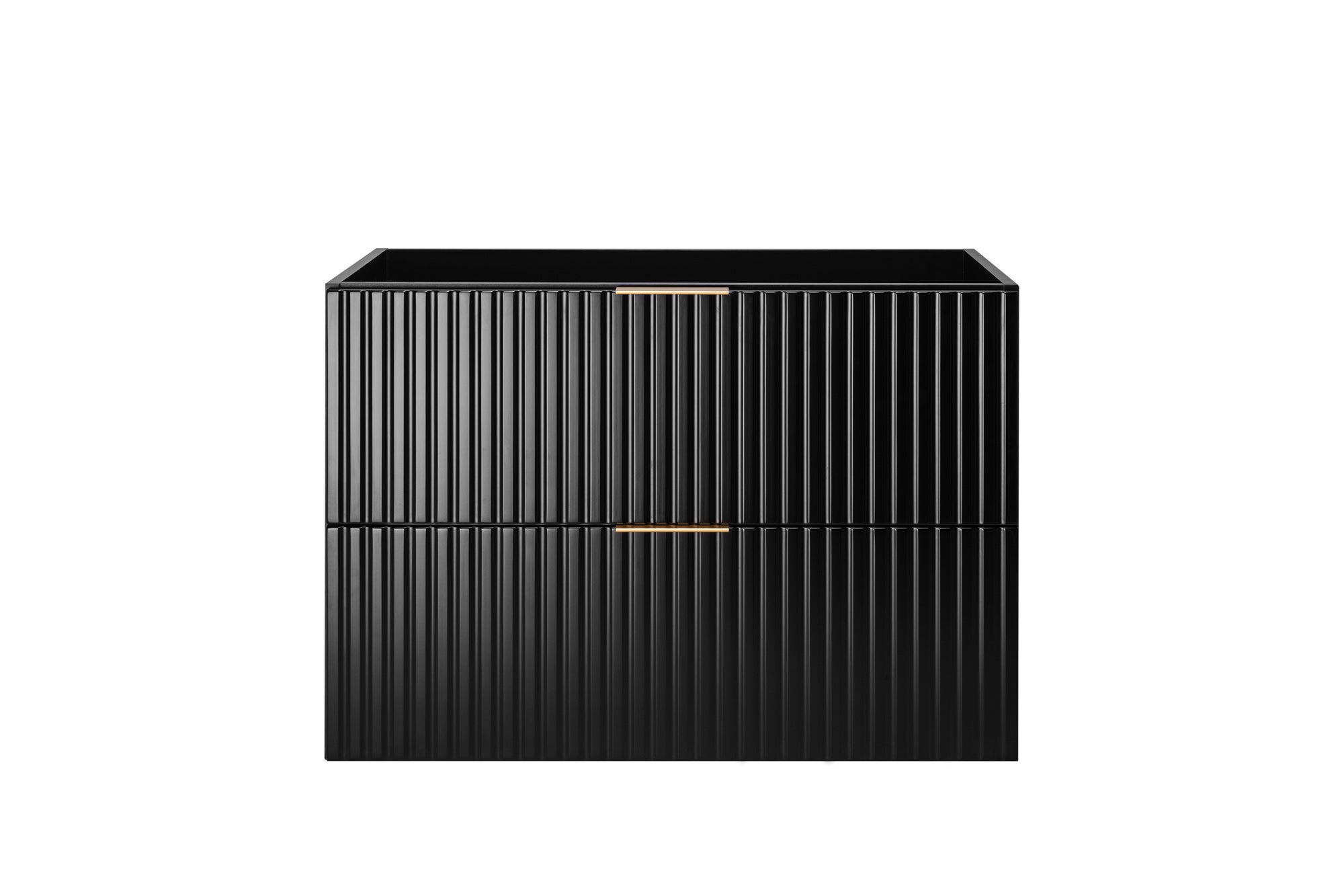 Szafka łazienkowa FLOW 120 cm czarna z regałami blat ryflowany front - 6