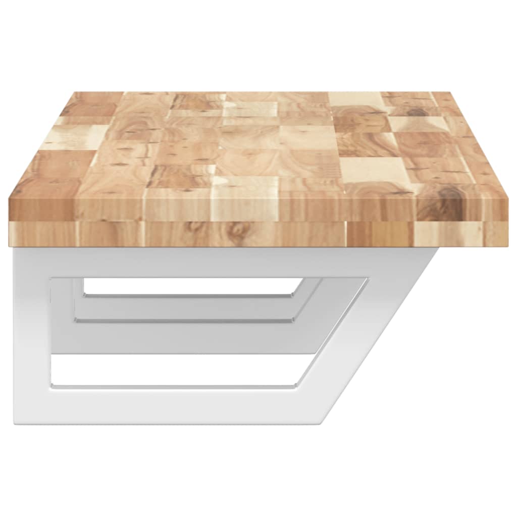 Maison Exclusive - Ripiano a Parete per Lavabo in Acciaio e Massello di Acacia - 5