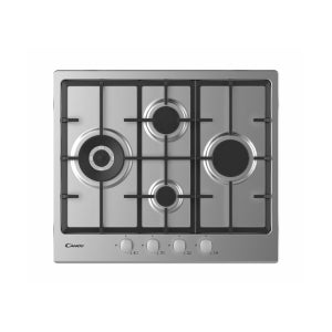 Plaque De Gaz Candy CHW6LBX/4U2 60cm 4 Feux Inox - Adaptable Butane/Naturel, 7,2 KW Avec Sécurité Flamme