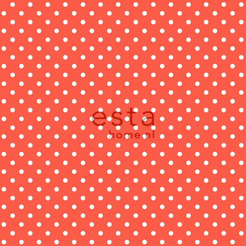 Papier peint à motif de petits points corail rouge - 53 cm x 10.05 m - ESTAhome - 5