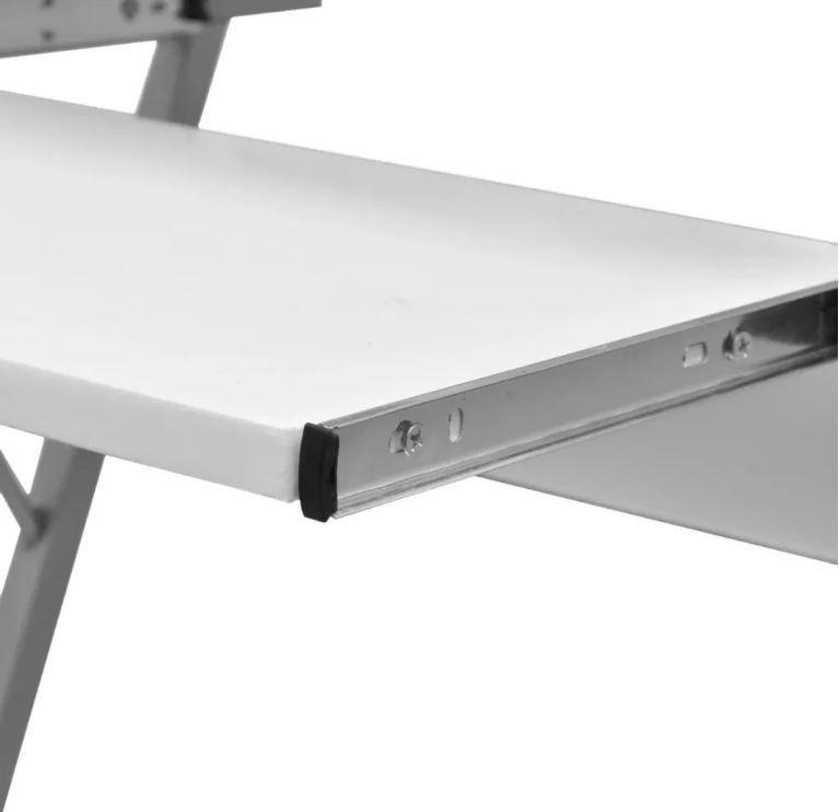 Bureau informatique bois blanc métal Sirya 60 cm - 3