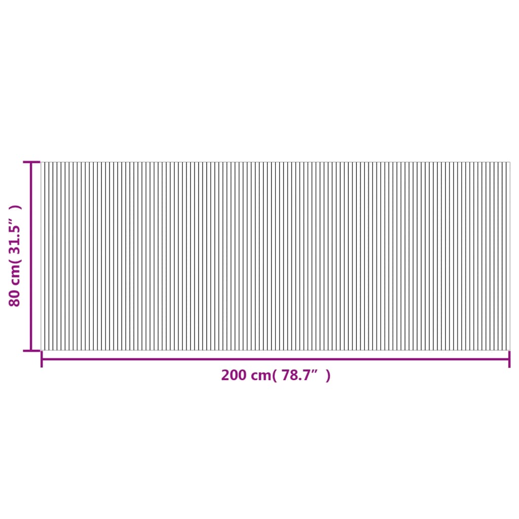 Tapis rectangulaire marron 80x200 bambou - 8