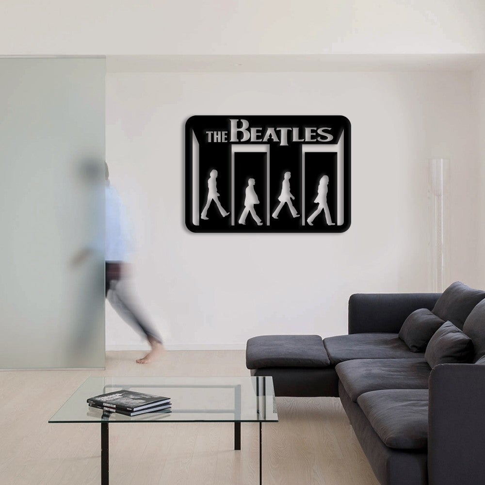 THE BEATLES ABBEY ROAD - Nowoczesny obraz z litego PCV 68 X 48 cm CZARNY