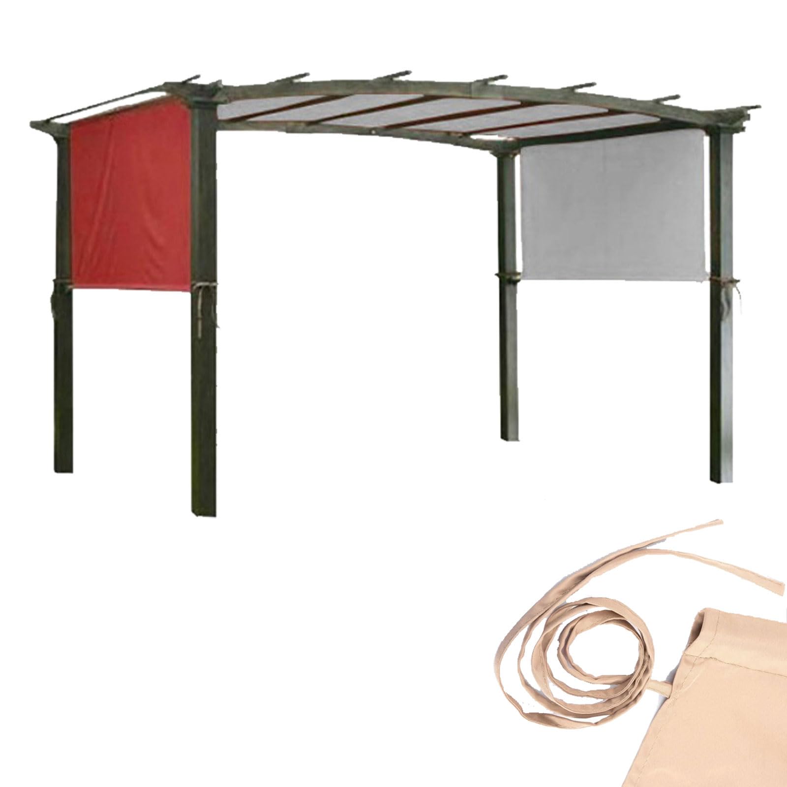 Telo Di Ricambio Per Ombrellone Da Patio 350 Cm, 8 Stecche, In Poliestere UV50+, Impermeabile – Bianco E Altri Colori