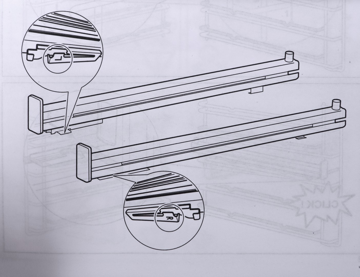 Guida Telescopica Aeg TR2LV Estensione Parziale Due Livelli per Forno Acciaio Inossidabile - 7