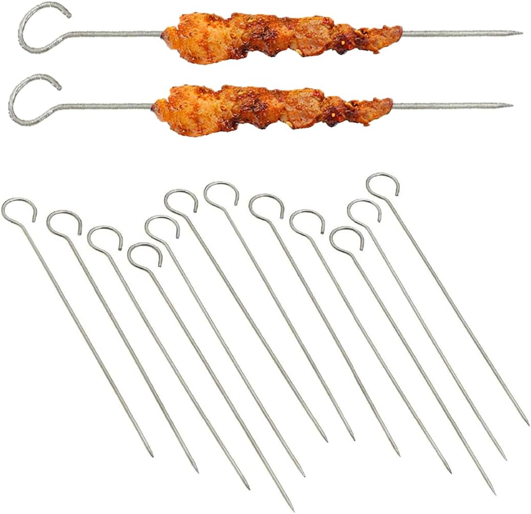 20 szpikulców do grilla, 20 cm ze stali nierdzewnej, do grilla, pianek marshmallow, czekolady, przekąsek na ognisko