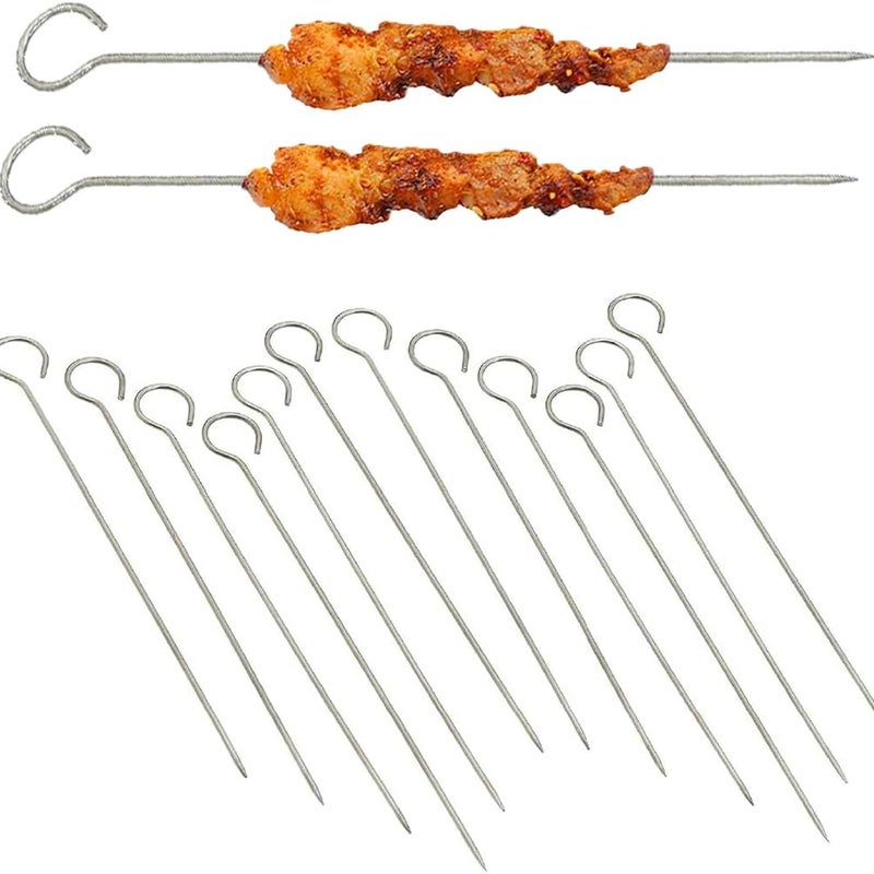 20 szpikulców do grilla, 20 cm ze stali nierdzewnej, do grilla, pianek marshmallow, czekolady, przekąsek na ognisko