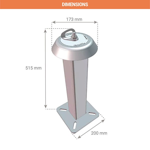 Potelet d'ancrage carré - Acier galvanisé - Sans fixation - 100910 - 2
