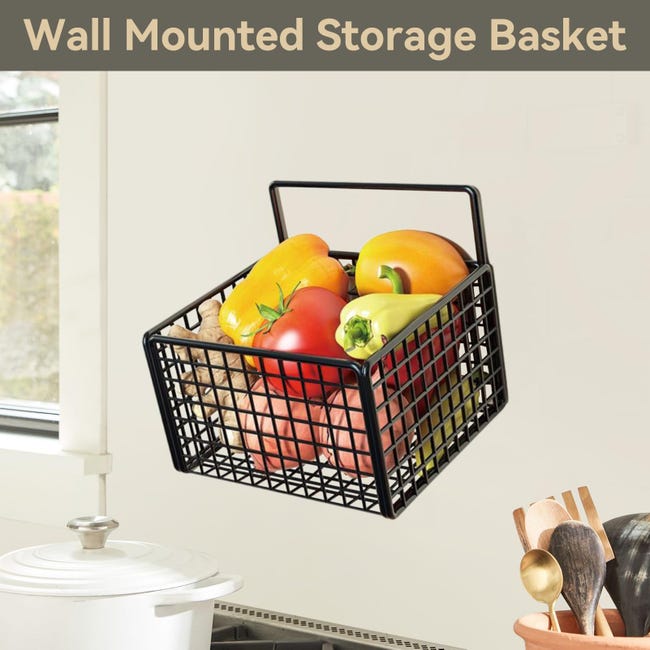 Lot De 2 Paniers De Rangement Suspendus En Fil Métallique - Organisation Cuisine, Salle De Bain Et Armoire