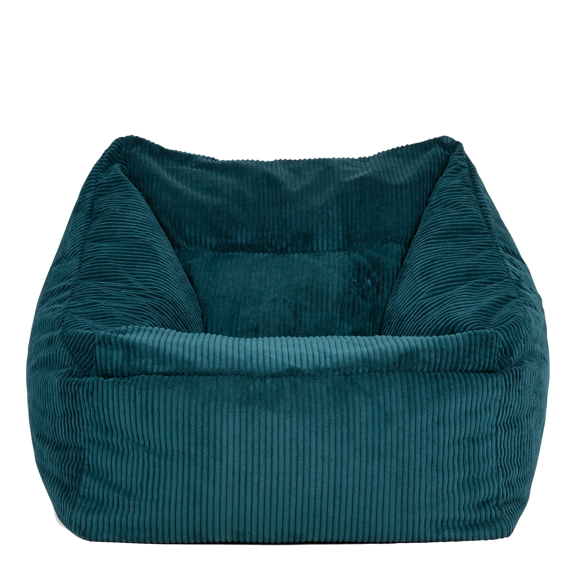 Pouf fauteuil Icon velours côtelé bleu canard, salon, chambre, 97x84cm Oeko-Tex® - 4