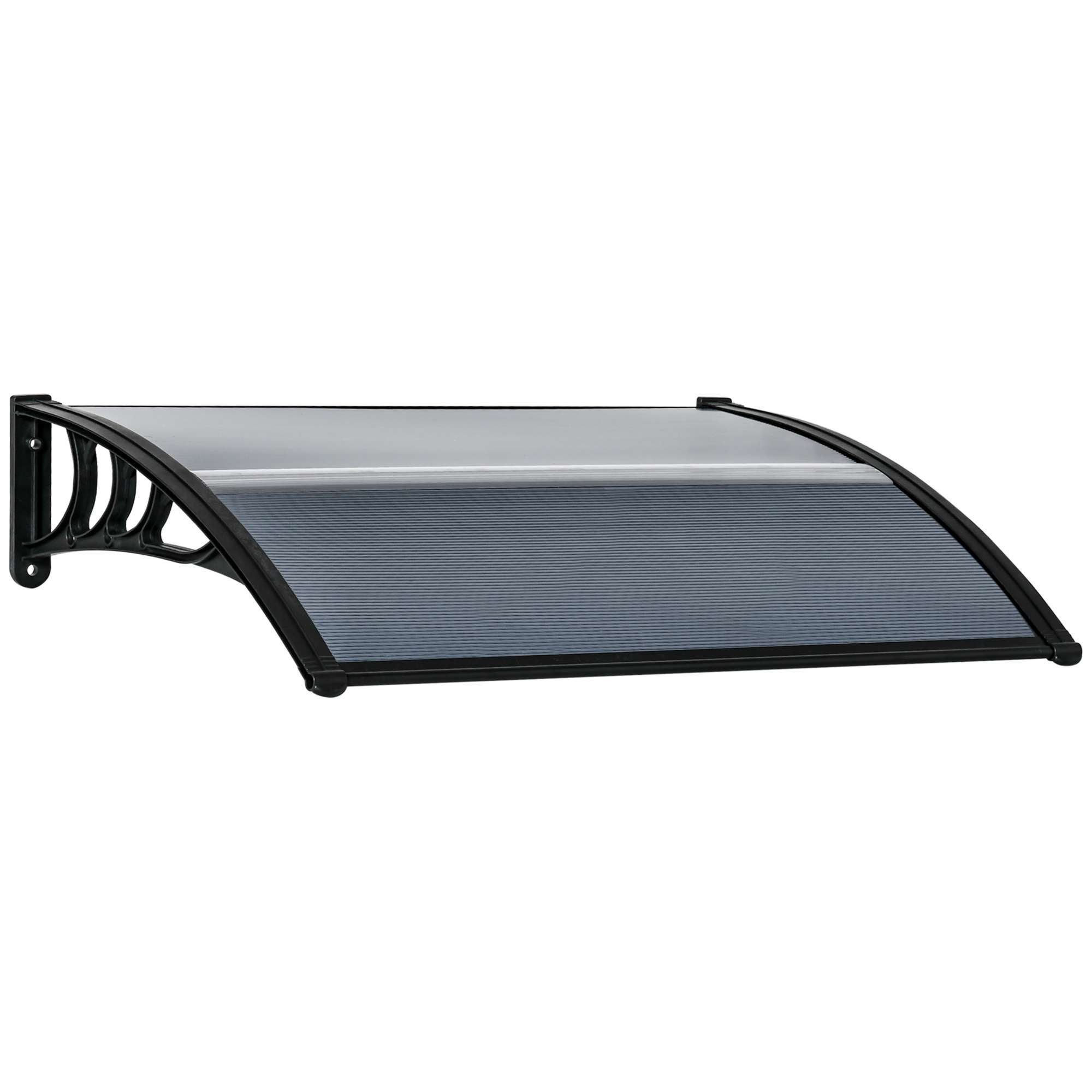 Toldo puerta 100x75 cm aluminio policarbonato protección uv balcón y sol