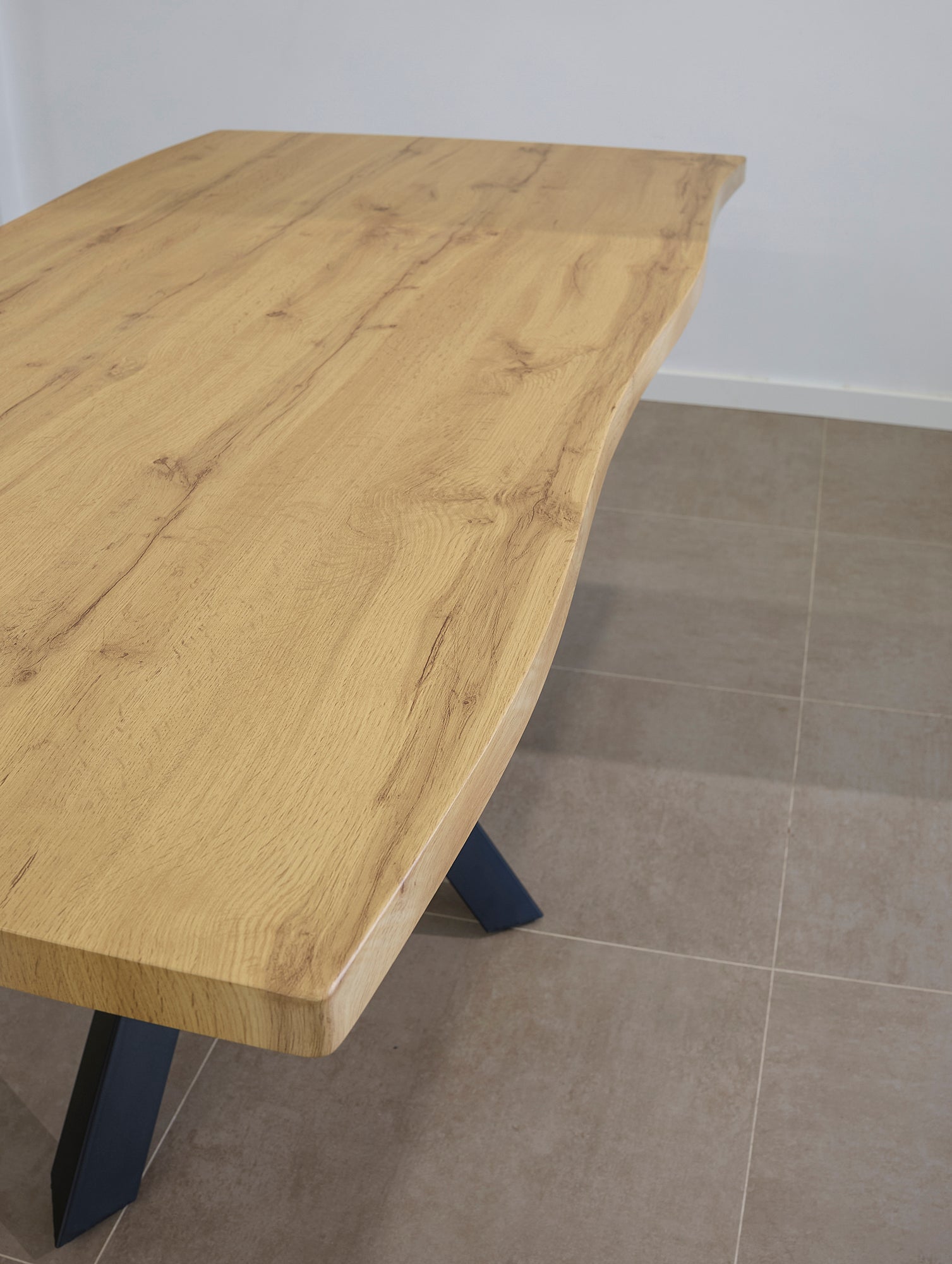 DUPI Mesa de Comedor Fija Nordic, Efecto Madera Natural, Patas Metálicas Grafito, Diseño Industrial, 180x90 cm - 9