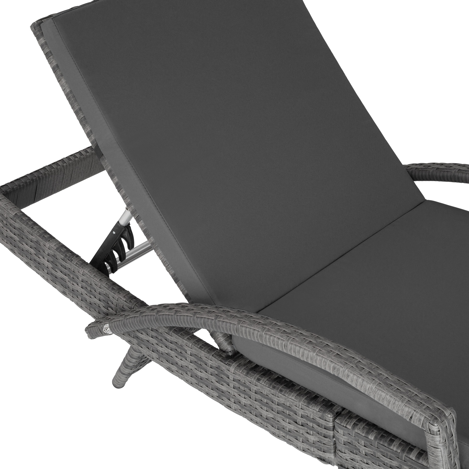 Bain de soleil en résine tressée et aluminium avec dossier réglable sur 5 positions TECTAKE - 5