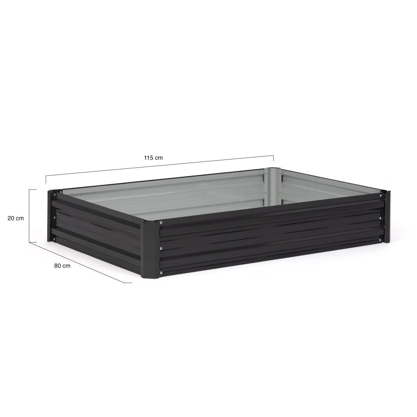 Lot de 2 carrés potager en métal châssis rectangulaire 80x115 cm gris anthracite - 4