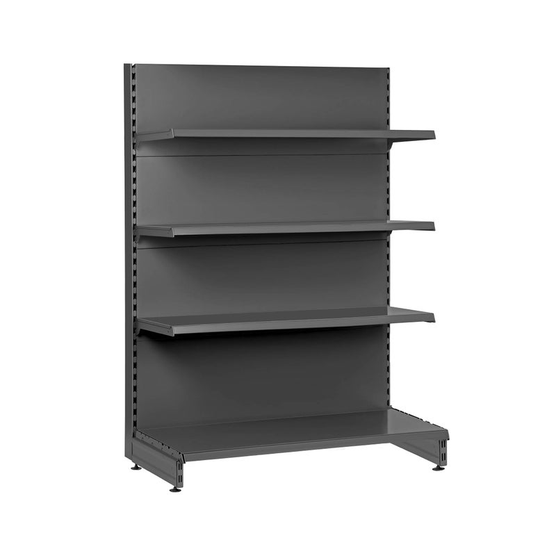 Фото - Стелаж / вітрина Regał przyścienny metalowy sklepowy 125x47x180cm półki 3x37cm wolnostojący kompletny z nogą końcową ciemny szary KTD