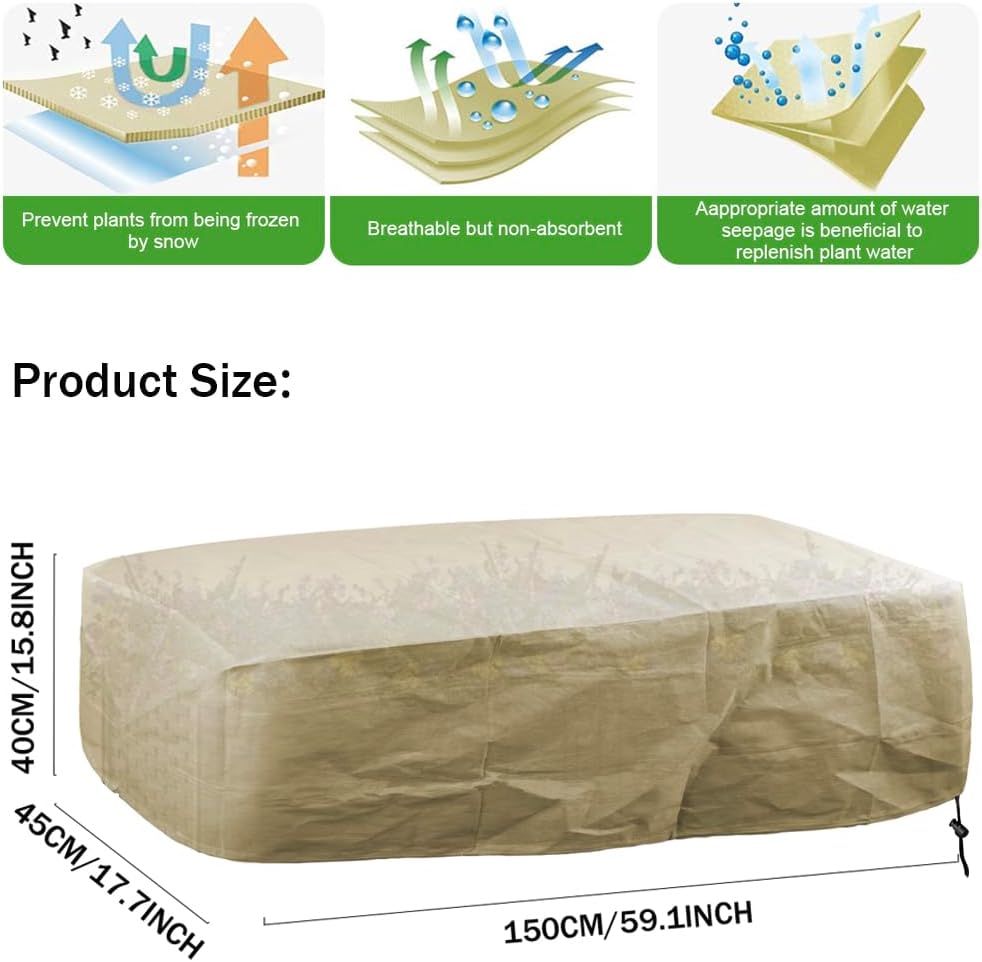 Coperte Antigelo Per Piante 180x110 Cm – 2 Pezzi Con Cerniera E Coulisse, Protezione Invernale Per Arbusti E Alberi Da Frutto