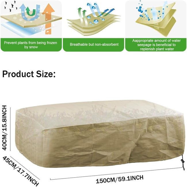Coperte Antigelo Per Piante 180x110 Cm – 2 Pezzi Con Cerniera E Coulisse, Protezione Invernale Per Arbusti E Alberi Da Frutto