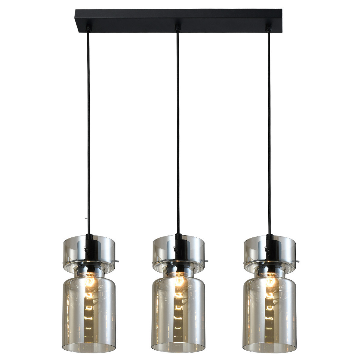Lampa wisząca NIVIO czarna 3 x E27 x 15W wym: 122,5 x 50 x 10 cm Light Prestige