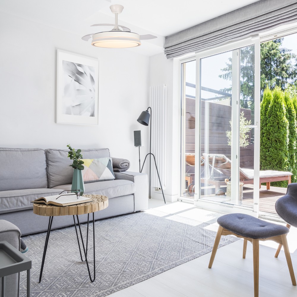 Ventoinha de teto retrátil com luz LED 45W Silent Surpino Branco CCT Dim ø106cm - 5