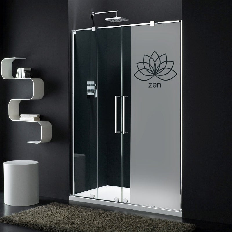 Adesivo porta di doccia Zen fiore di Loto - Sticker adesivo - adesivi murali - 120x35cm - 3