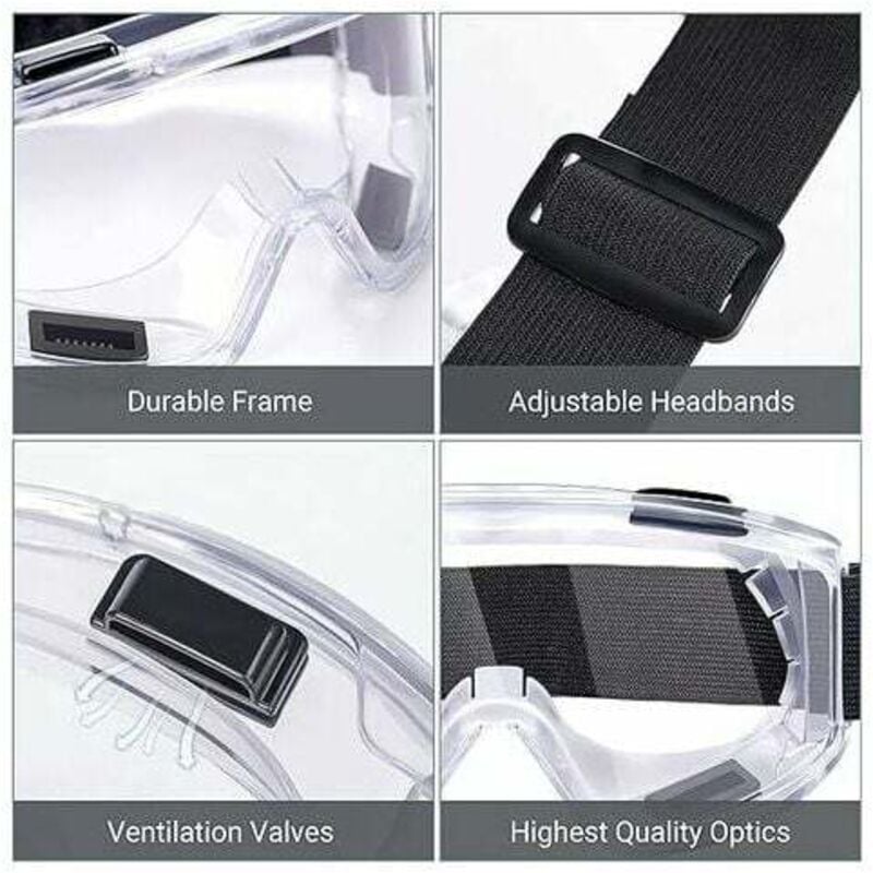 Lunettes de Protection Anti-buée Surlunettes de Sécurité Anti-rayures Idéal pour Bricolage, Chimie, Travaux, Chantiers - 3