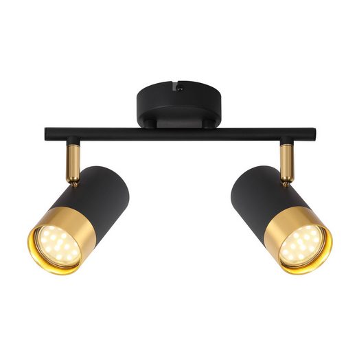 ZMH Spot de plafond 2 flammes-GU10 noir-or Moderne Lampe de plafond pour le salon - 2
