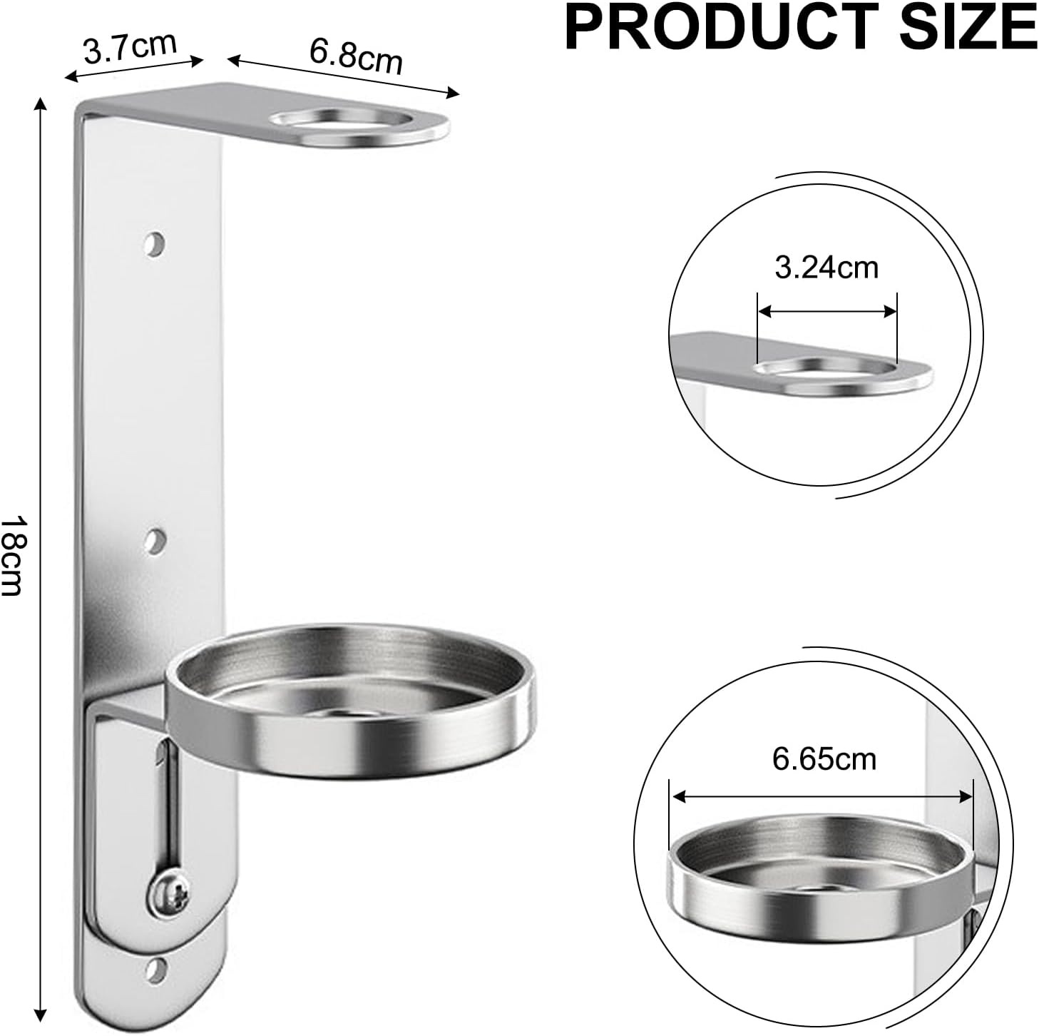 Distributeur de savon - Support mural en acier inoxydable pour pompe à suspendre (1 trou) - 2