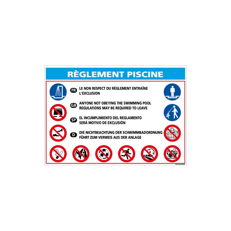 SmartSign Panneau « Règles De Piscine » | 25,4 X 38,1 Cm En Plastique