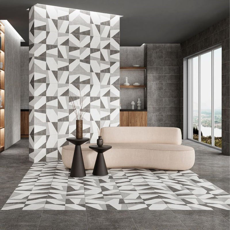 Carrelage Sol Mat CERTECA GAIA Effet Béton Décor 45x45 (carton avec 6 ...