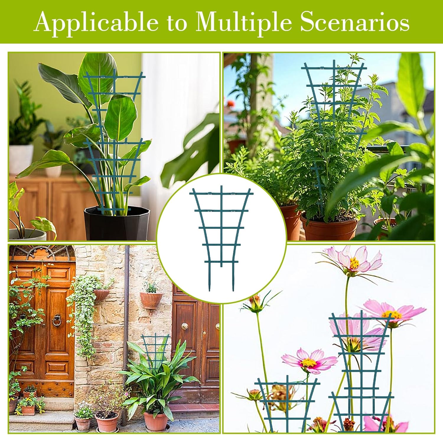 Lot de 6 petits treillis pour plantes en pot, 25 x 15.2 cm, treillis empilables d'intérieur pour plantes grimpantes - 5