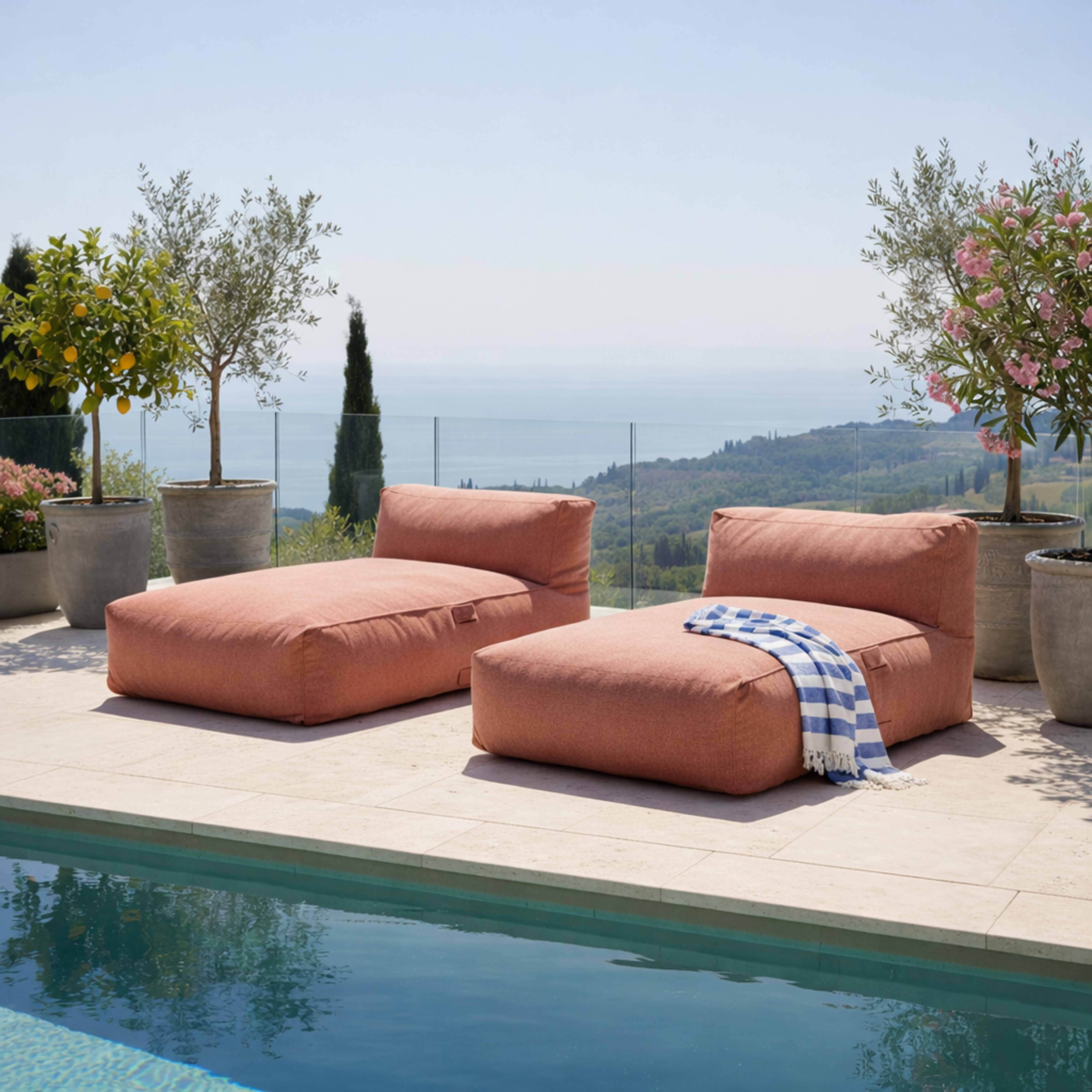Oviala  Conjunto Modular De Muebles De Jardín Con 2 Chaise Terracotta, Mixi , Leroy Merlin