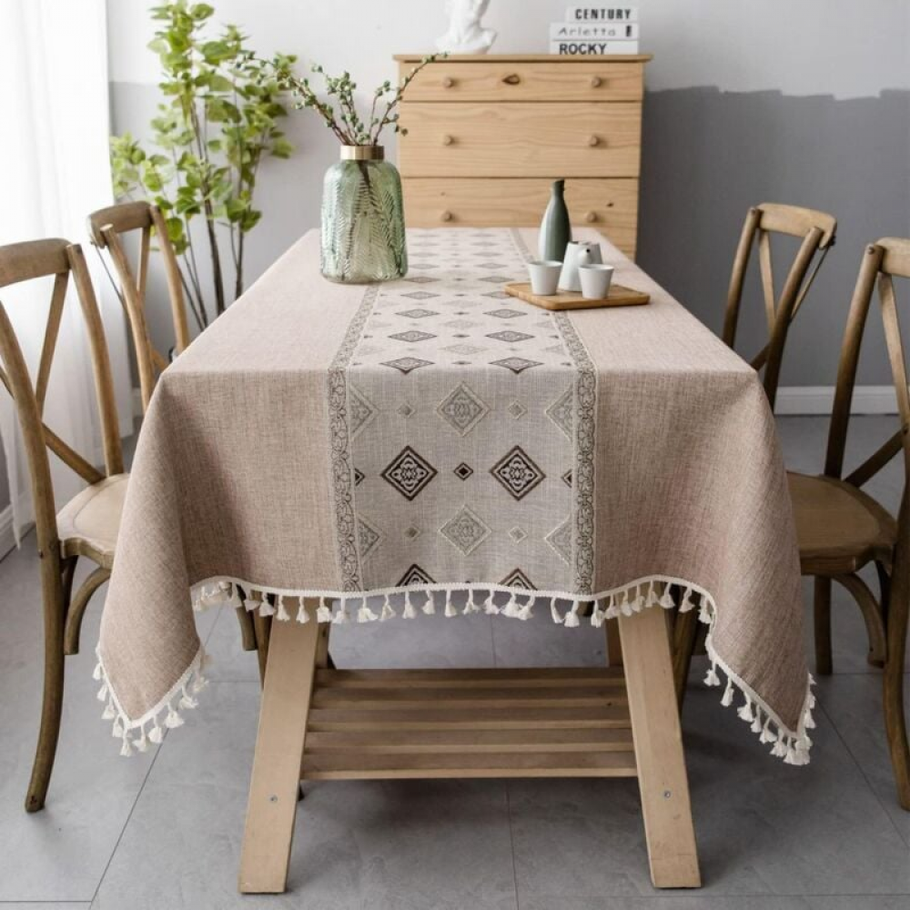 Obrus poliestrowy plamoodporny, idealny do restauracji i ogrodów, 140 x 140 cm, brązowy