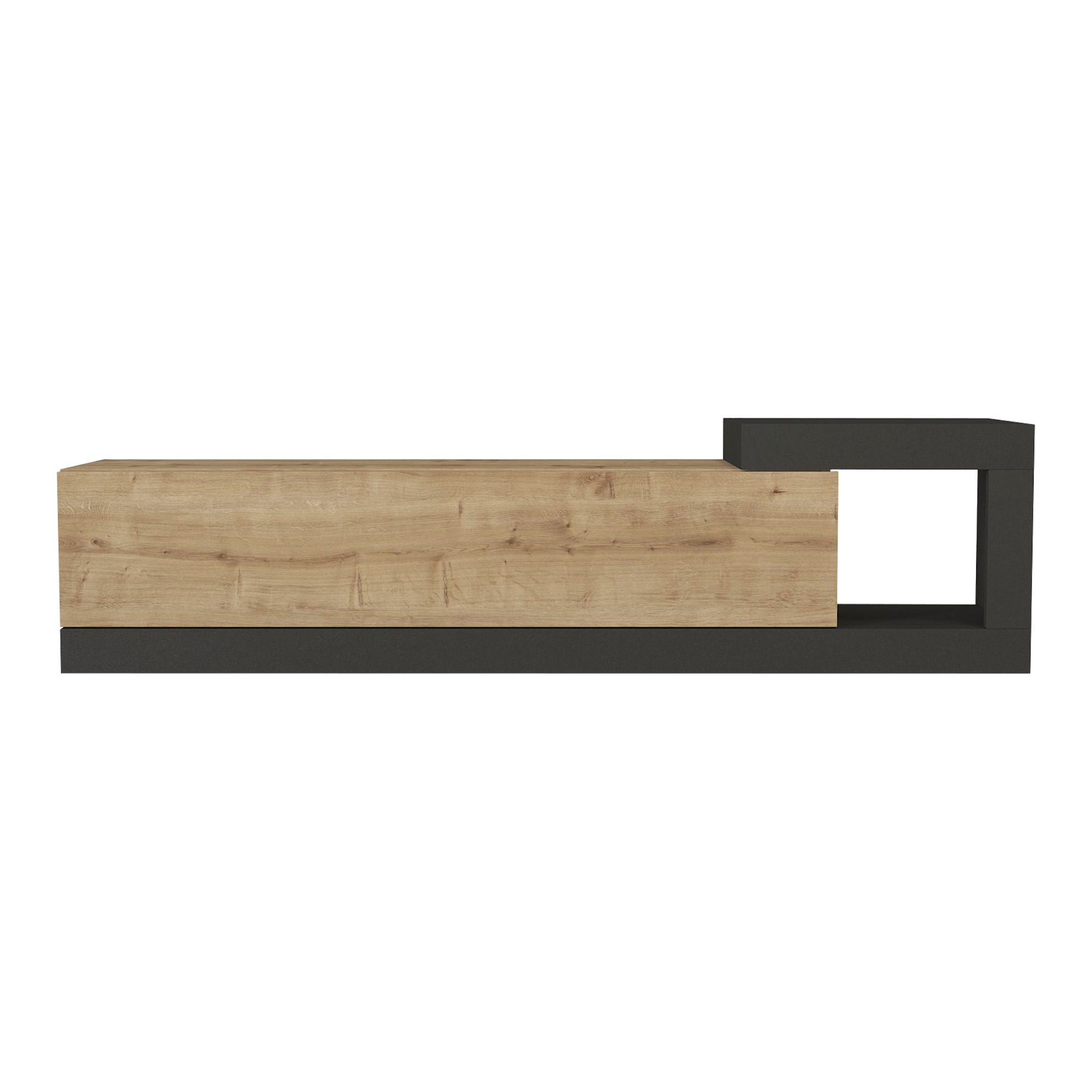 Meuble TV mural Luhanka 150 x 30 x 39 cm effet chêne anthracite [en.casa] - 6