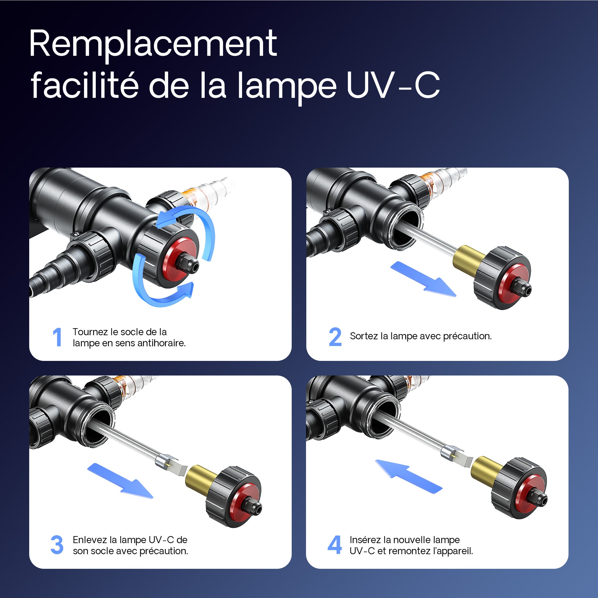 CUV-111 Stérilisateur Clarificateur de bassins ou d’étang - débit max. de 1700 l/h - avec Lampe rayons UV-C 11 W - pour Poissons et plantes… SunSun... - 8