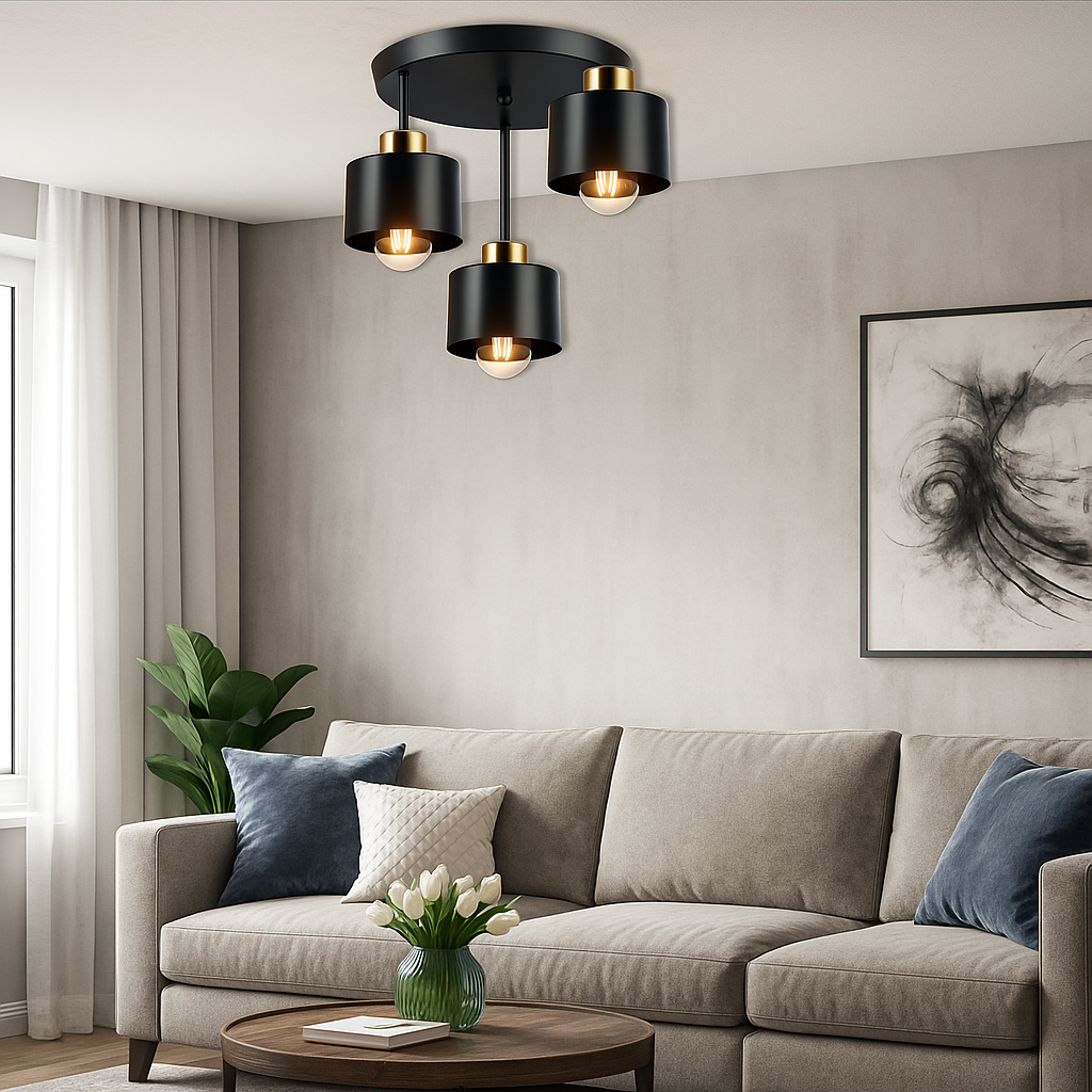 Lampa sufitowa 3x E27 LED Elza wisząca IP20 czarny miedziany żyrandol kinkiet MasterLED - 3
