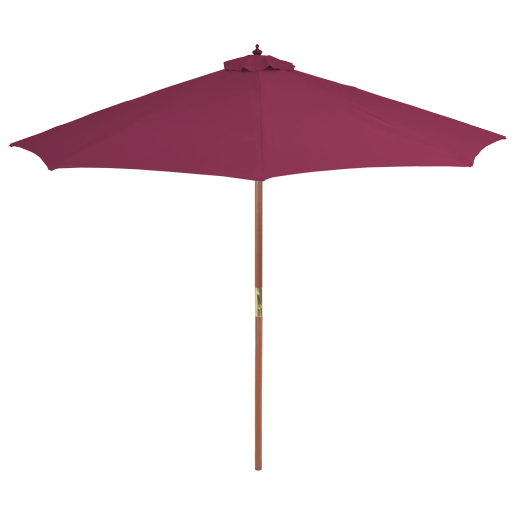 Parasol avec mât en bois 300cm Rouge bordeaux - 3