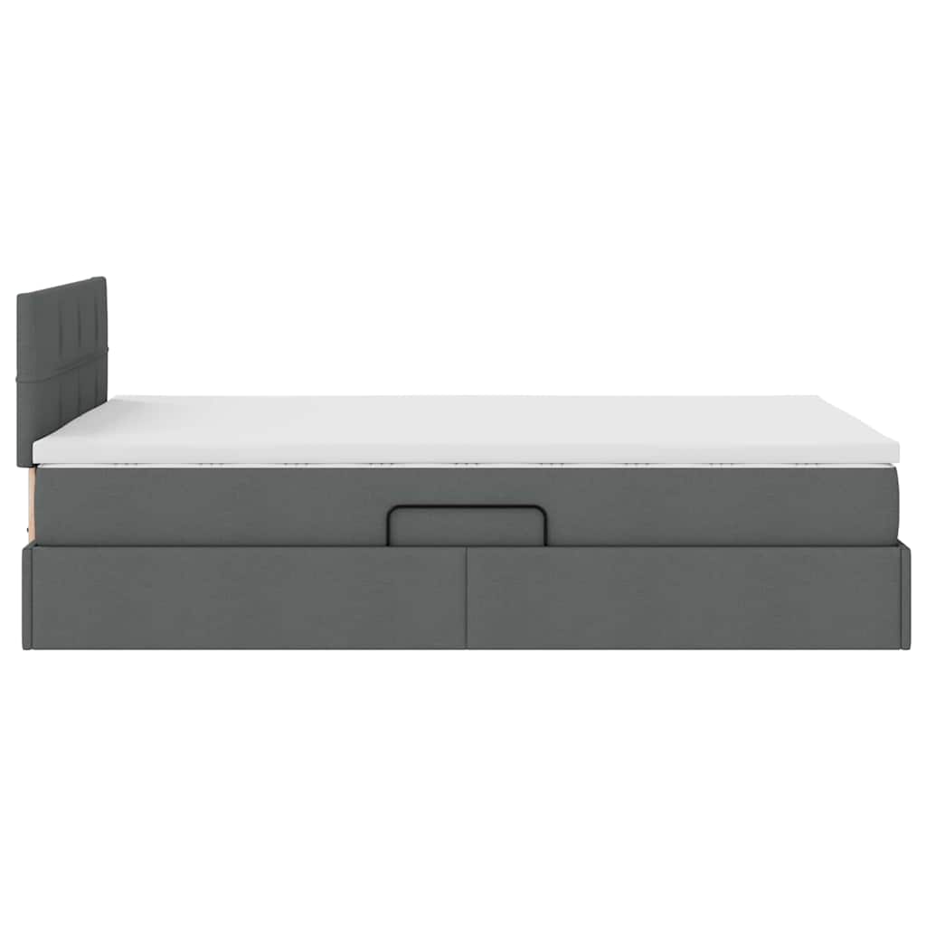 Lit avec rangement et matelas, gris foncé, 120 x 200 cm, velours - 9