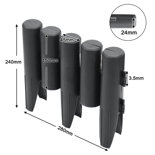 Bordi Per Prato 40 Pz Recinto Flessibile Per Prato 11,2 M Bordi Per Prato 40 Pz Recinto Flessibile Per Prato 11,2 M