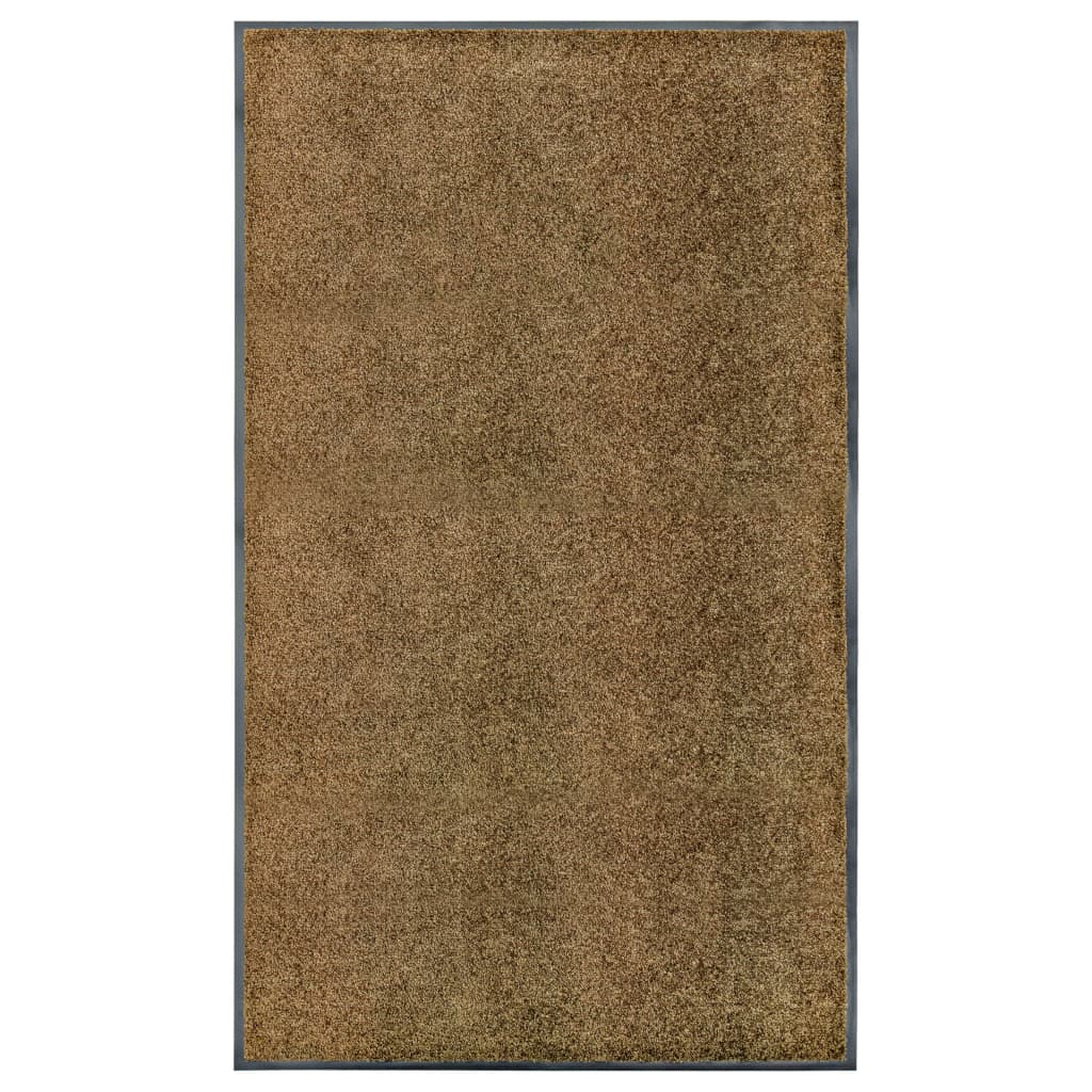 Wycieraczka z możliwością prania, brązowa, 90 x 150 cm vidaXL
