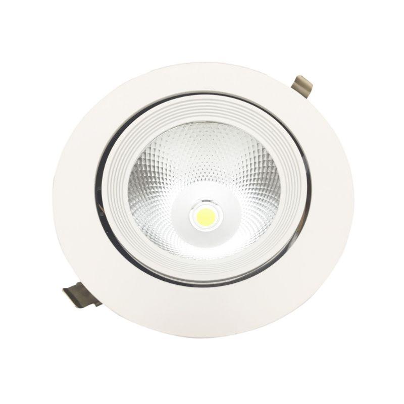 Spot LED Rond Encastrable Orientable COB Blanc 30W - Blanc Chaud 2300K ...