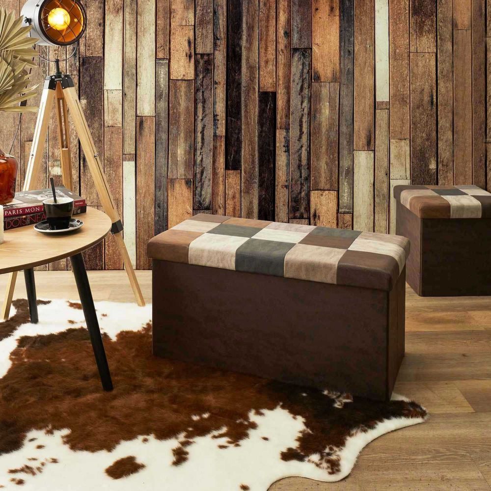 Coffre Banc Pliable - Home Deco Factory - Marron - 7