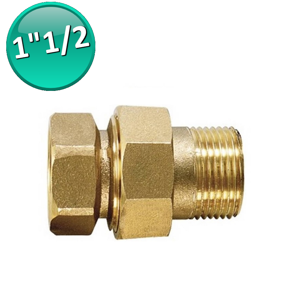 RACCORDO A BOCCHETTONE M-F 1''1/2 DRITTO CON O-RING - OTTONE GIALLO | Leroy Merlin - Foto 3