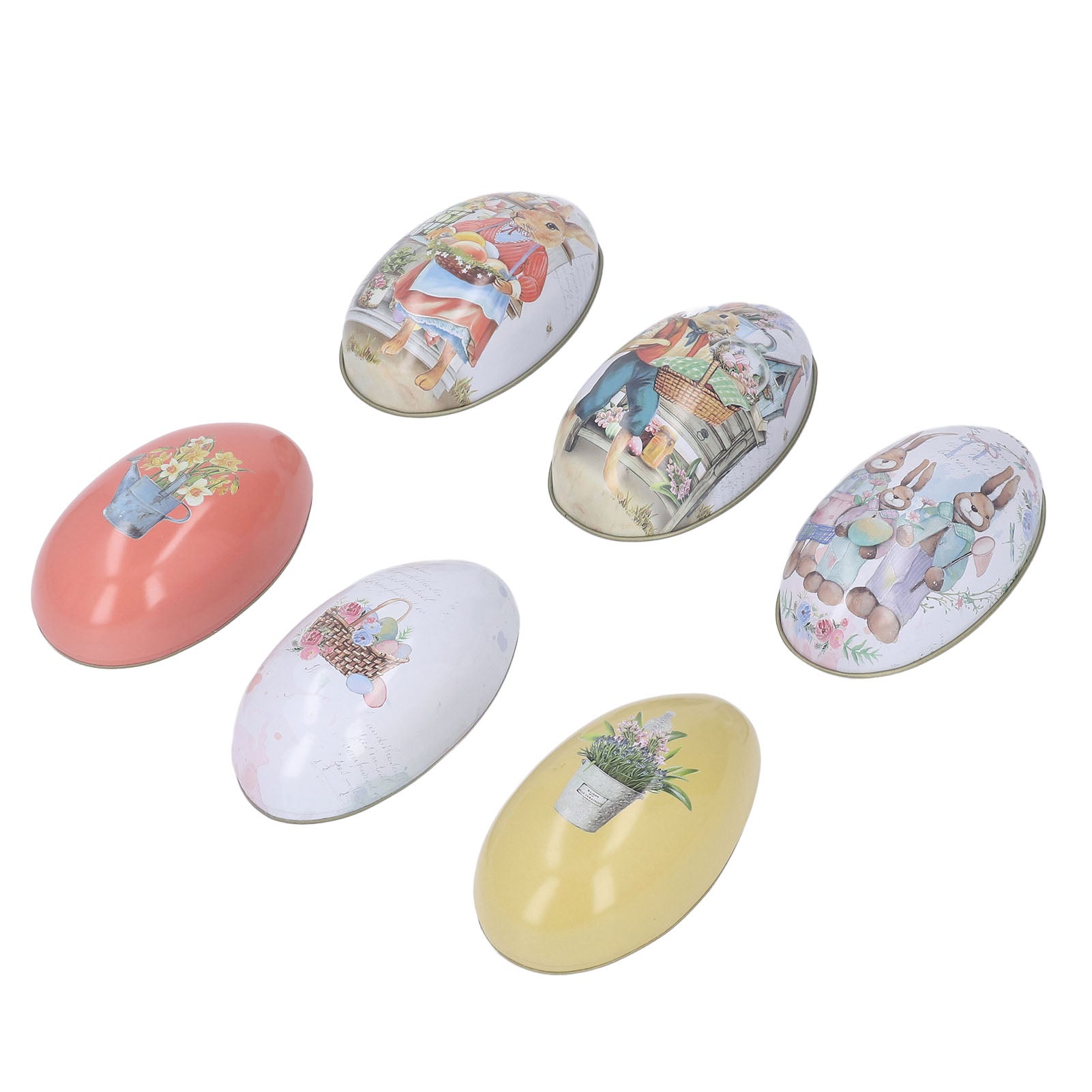 Boîtes en fer en forme d'œuf de Pâques, décoration, bonbons, bijoux - 7